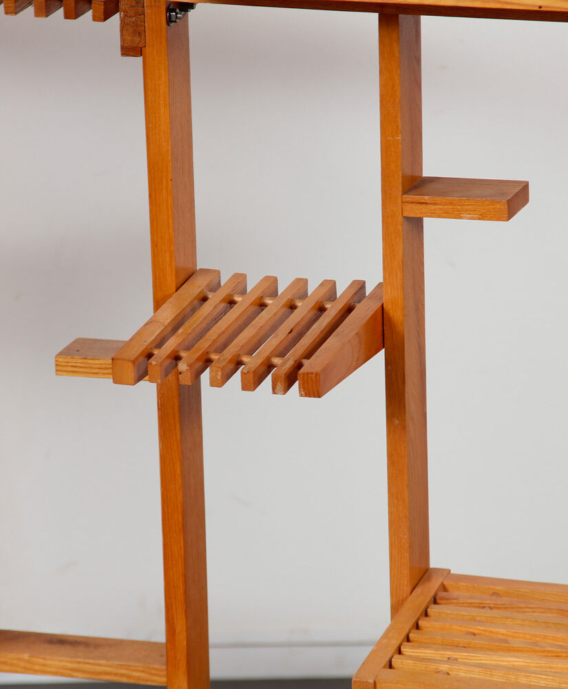 Vintage wooden plant holder, Czech manufacture, 1970