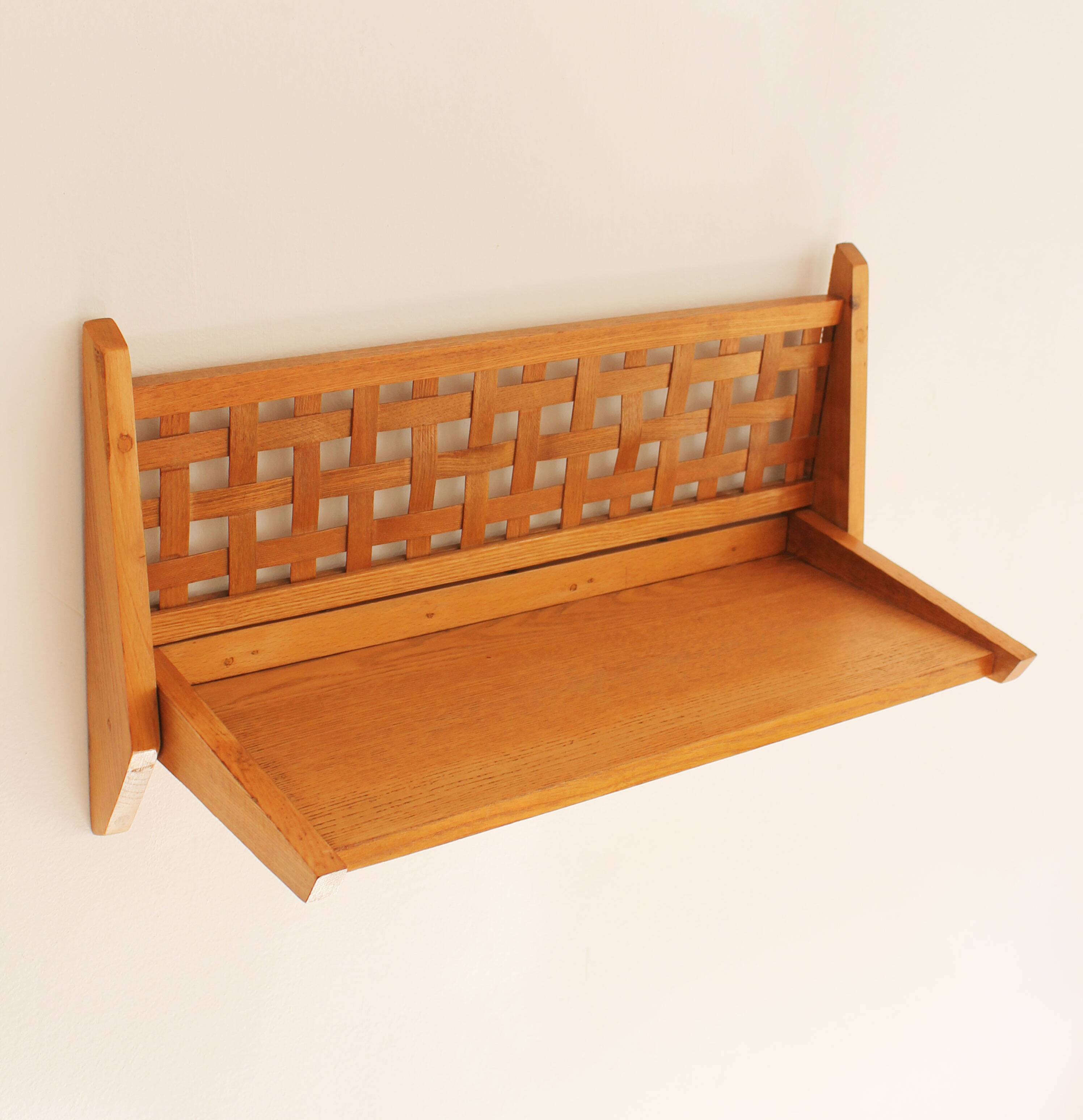 1960's Wooden Wall Shelf