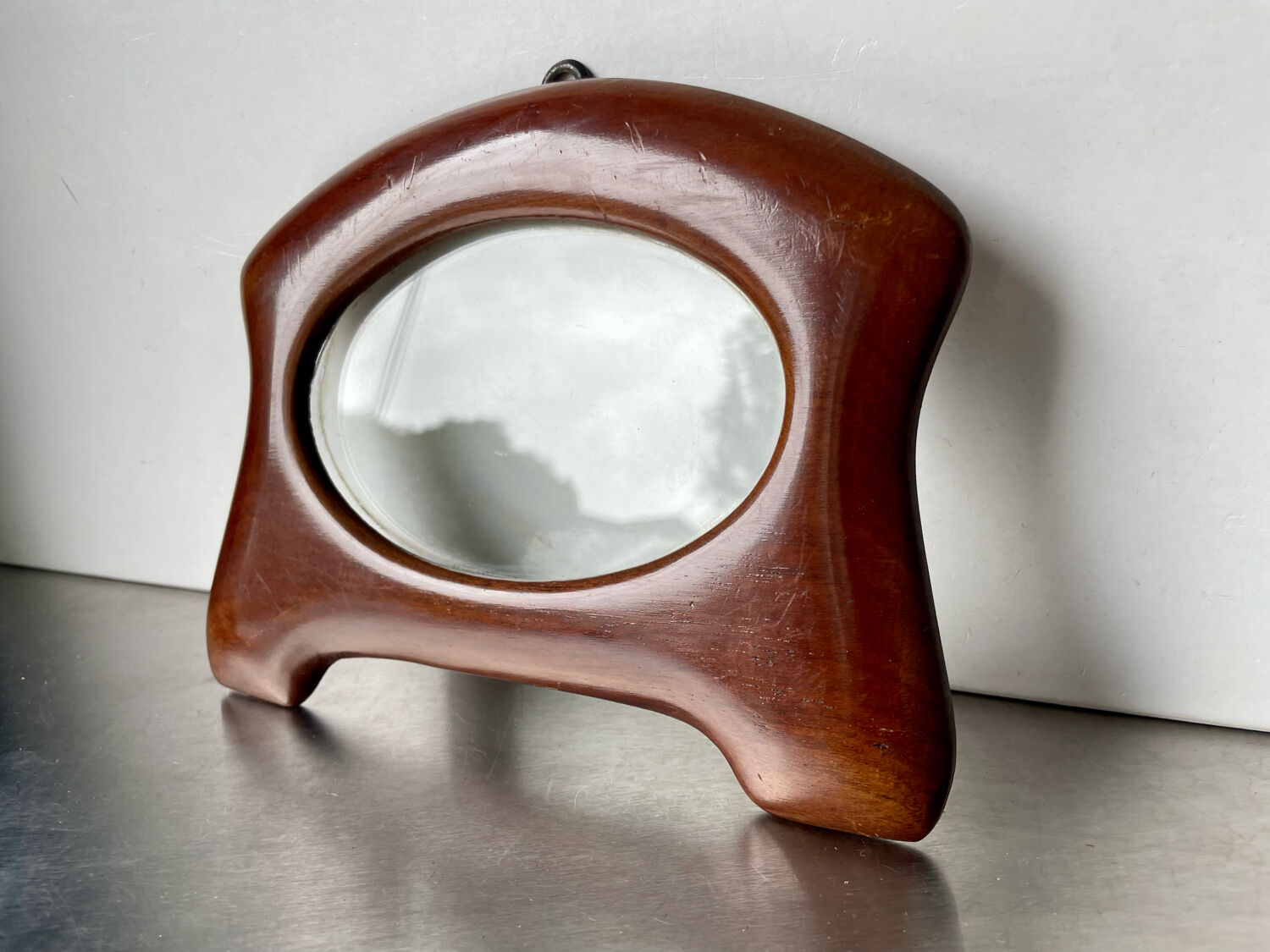 Art nouveau mahogany wooden frame measurements 18.5 cm x 15 cm  opening 12 cm x 7.5 cm