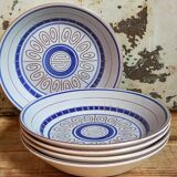 Five vintage MBFA PORNIC ceramic soup plates Daphné service