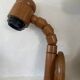 Pair of articulated Scandinavian wall lights SOLBACKEN in vintage wood