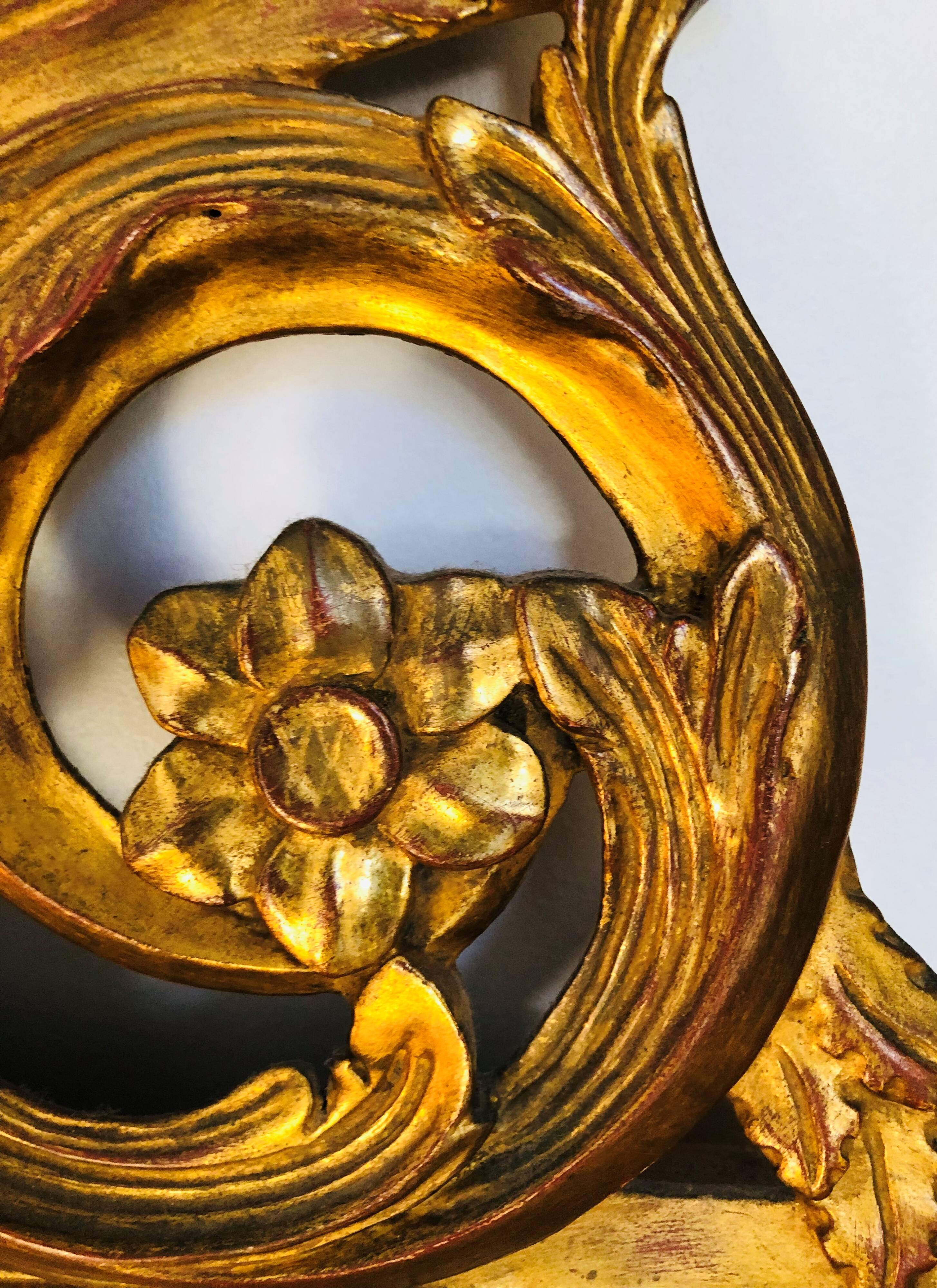 Gilded carved wooden mirror