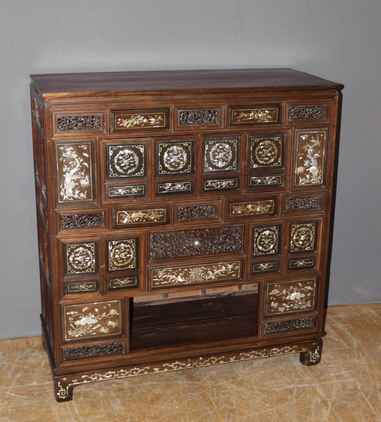 Indochinese Cabinet with Mother-of-Pearl Inlay, late 19th century