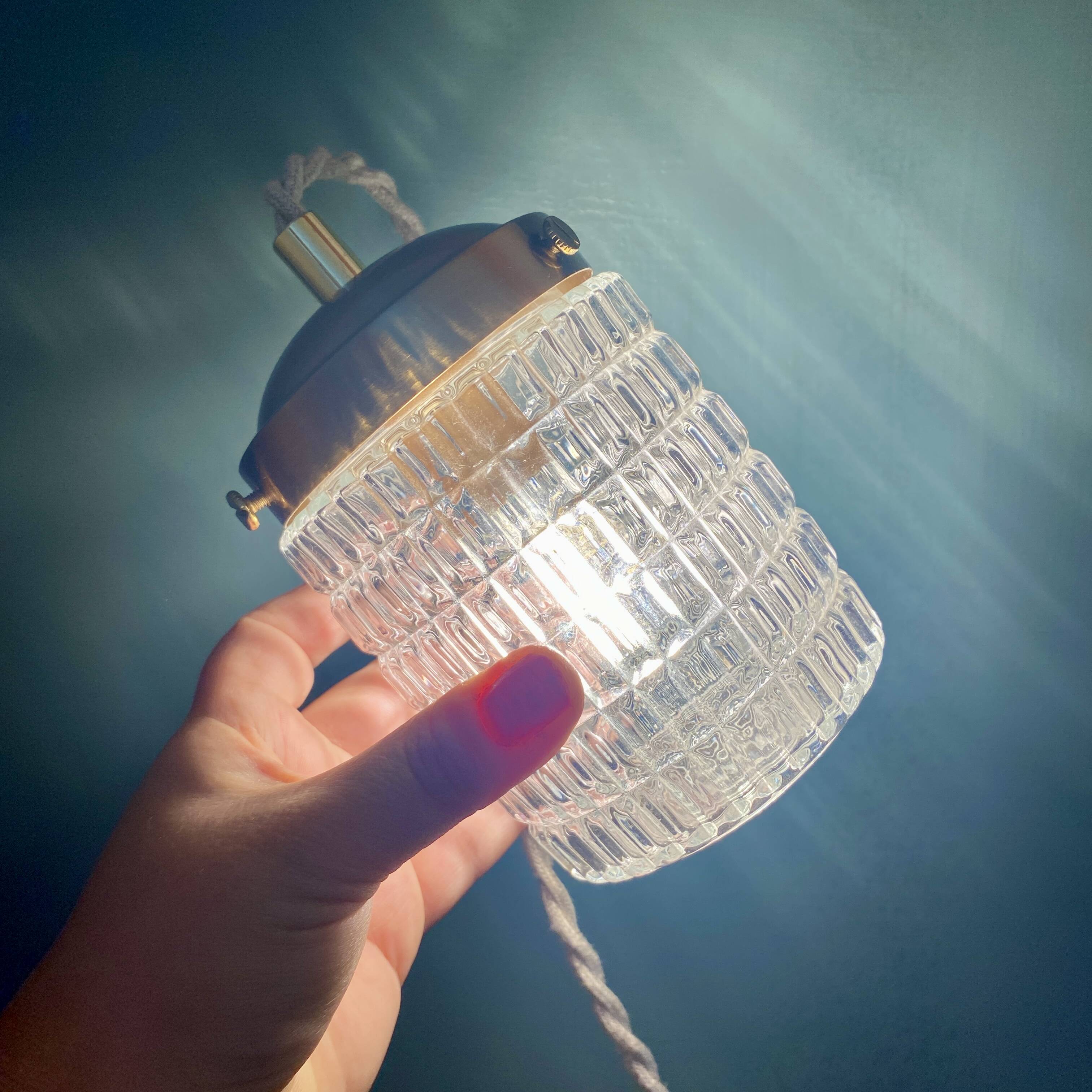 Vintage glass globe portable lamp or table lamp