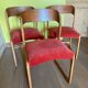 Série de 3 chaises traîneau Baumann