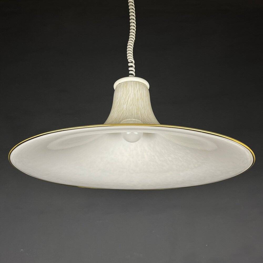 Beige Murano Glass Pendant Light from the Mid-Century, Italy, 1970s