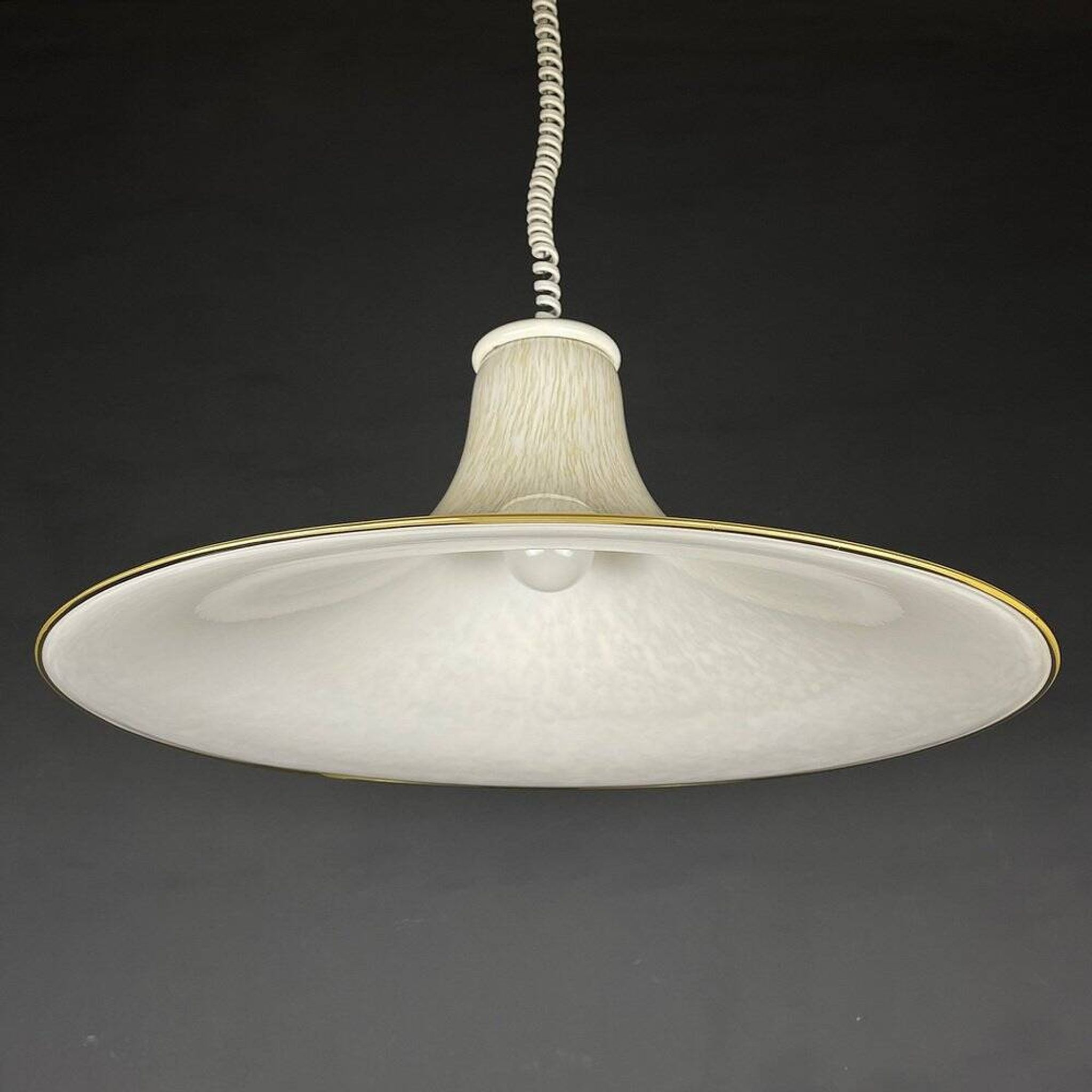 Beige Murano Glass Pendant Light from the Mid-Century, Italy, 1970s