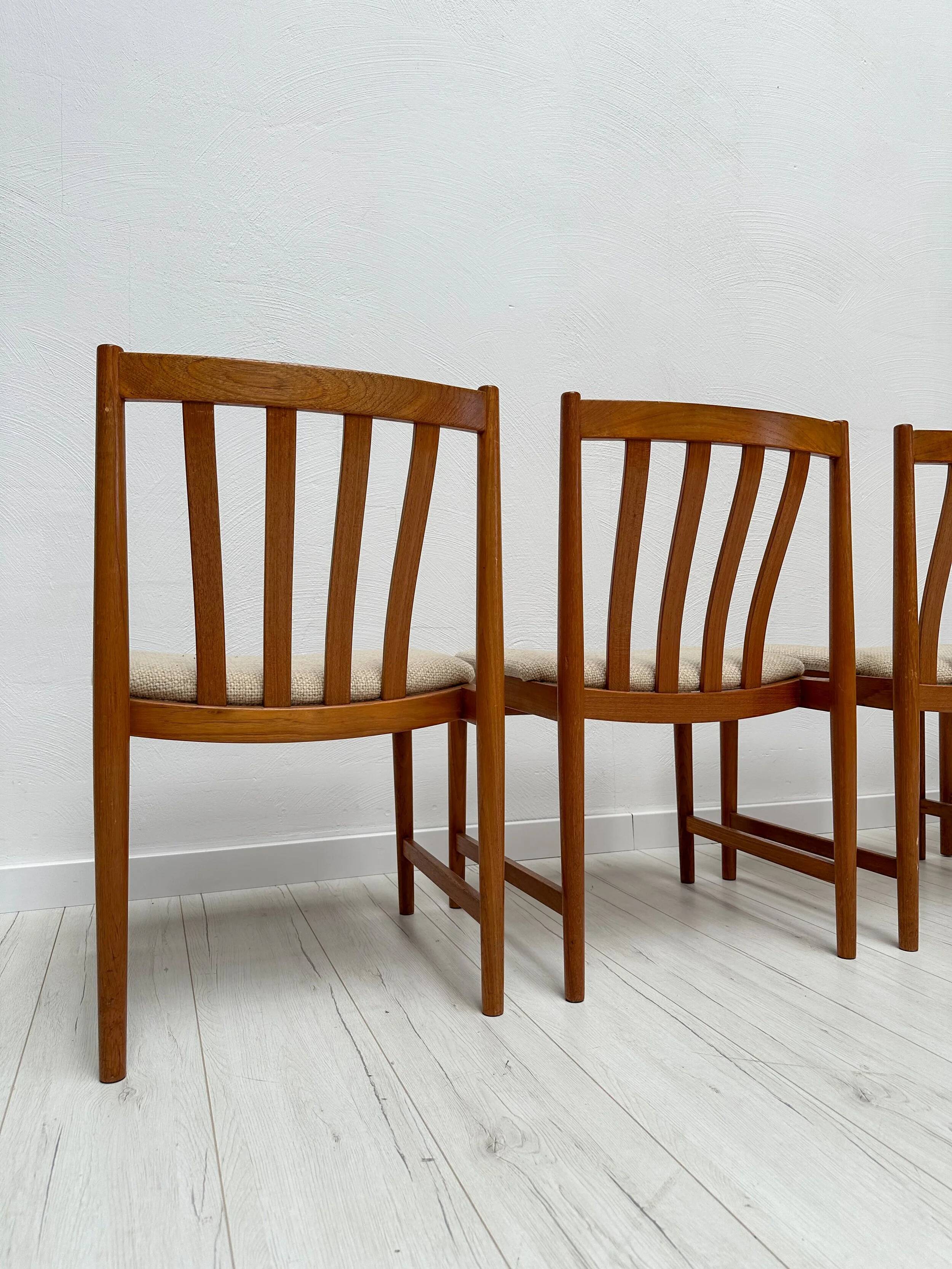 1960s Set of 4 Vintage Teak Dining Chairs by Slagelse Møbelværk