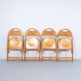 4 chaises pliantes vintage en bois d’OTK, années 1950