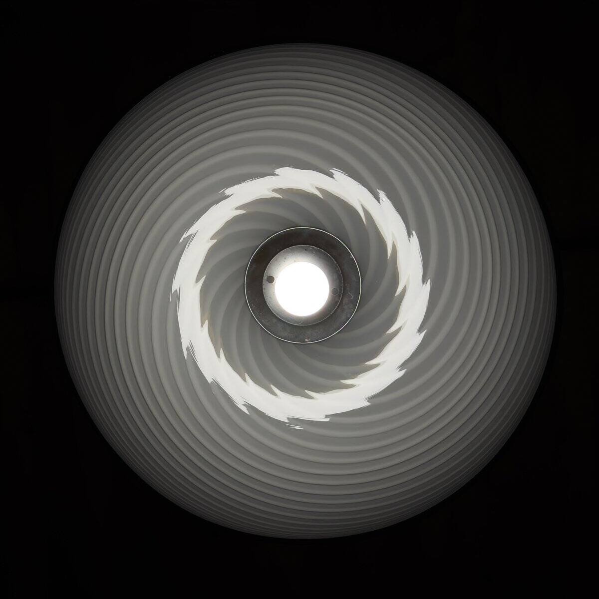 Vintage swirling glass pendant lamp from Murano, Italy, 1970s.