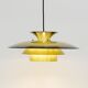 Vintage Pendant Lamp In Golden Brass, Denmark 1970s