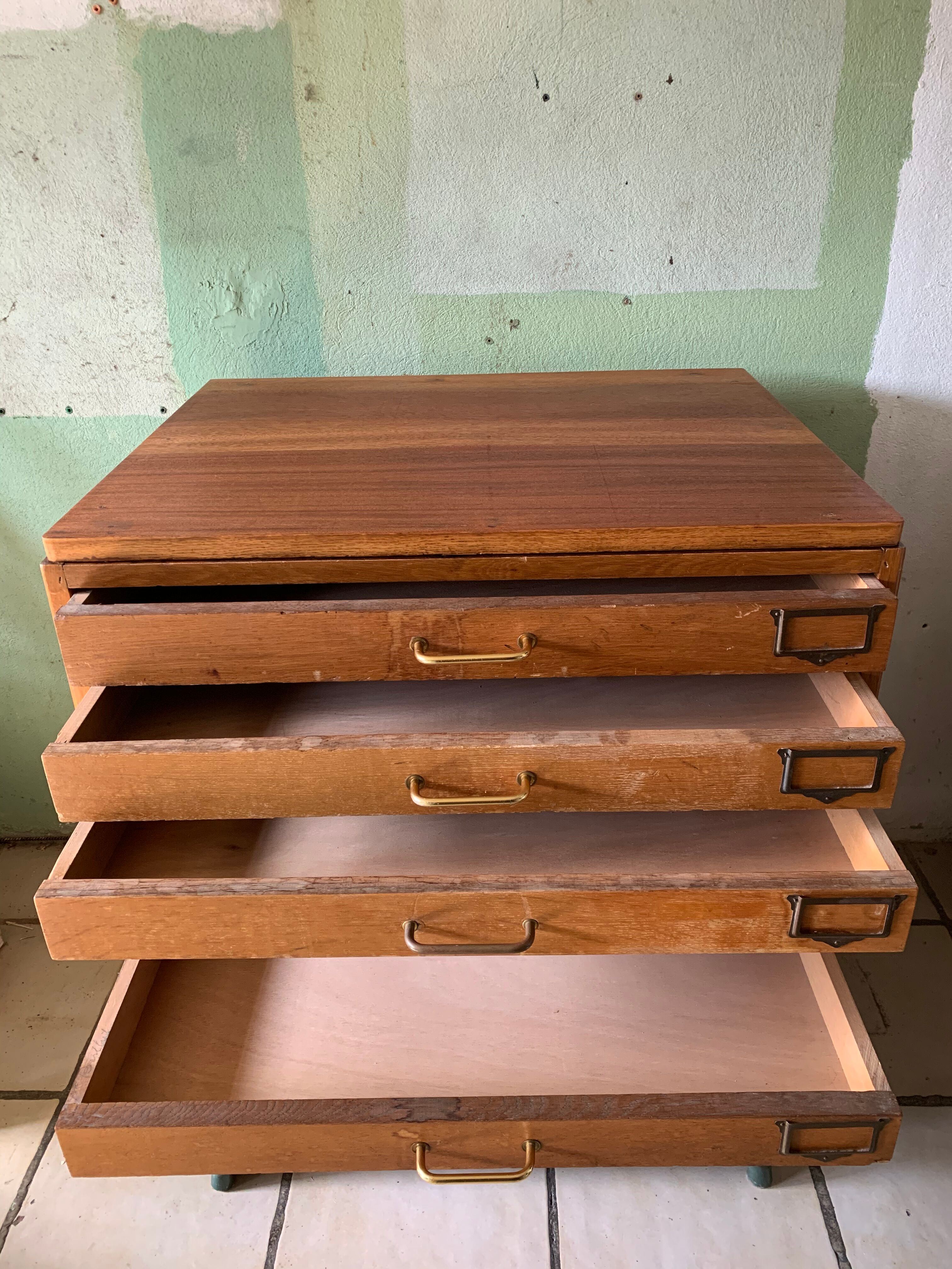 Old art school furniture with drawers