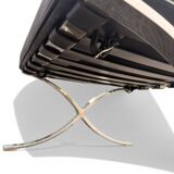 Ottoman Barcelona Original Knoll - Black Leather & Chrome - Design 1929