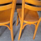 Series of 4 bistro chairs signed Baumann 1950 vintage