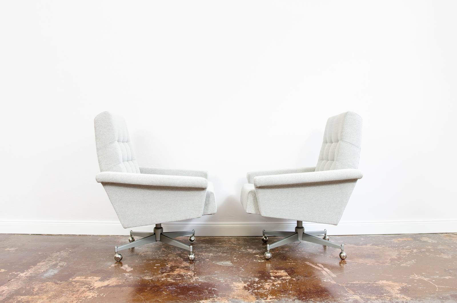 Vintage swivel armchairs, UP Závody, Czechoslovakia, 1970s, pair of 2