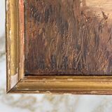 Oil on panel fisherman in a marsh Impressionism early 20th century