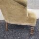Antique Napoleon III crab chair in patinated mustard velvet.