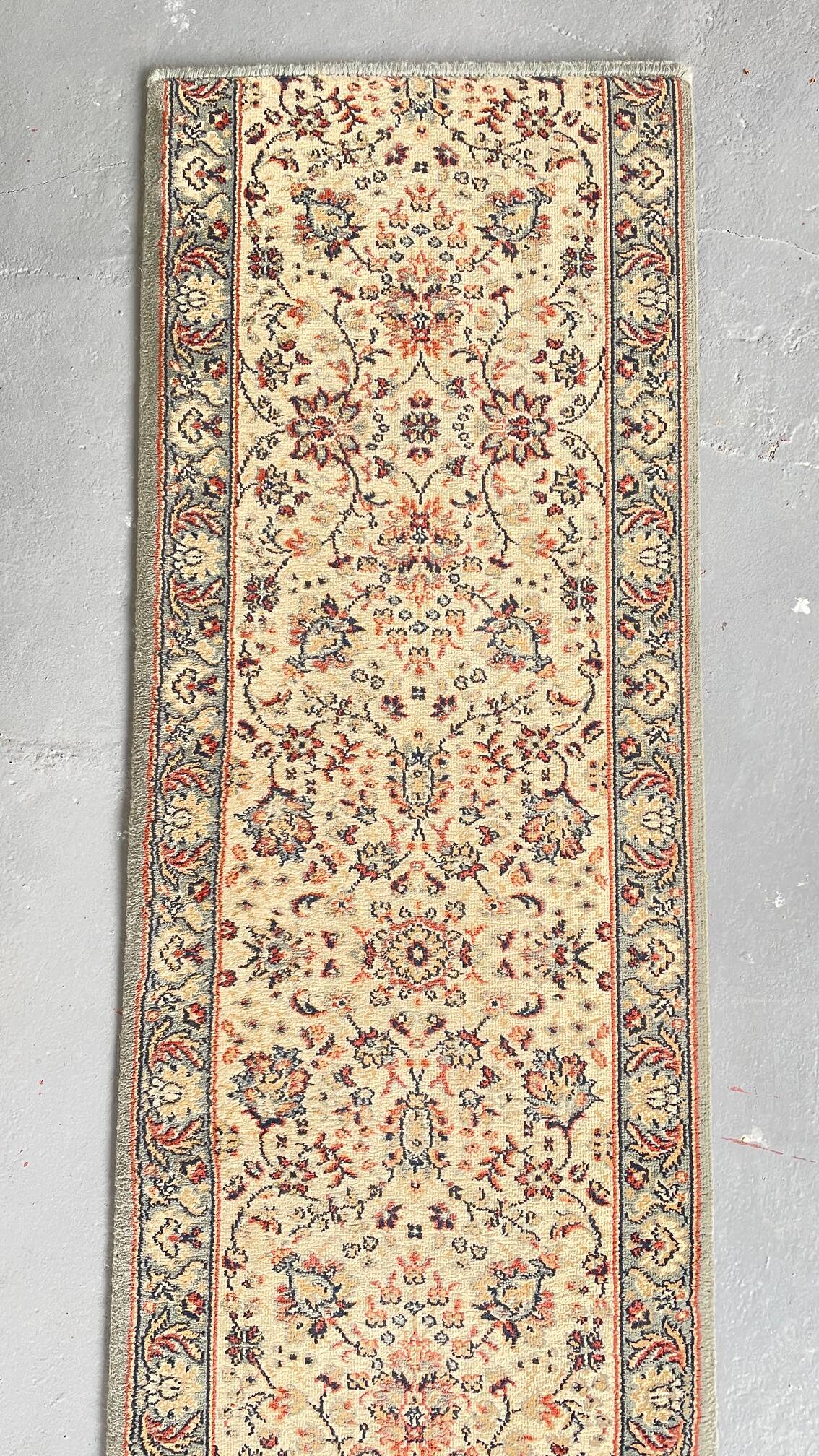 Vintage Beige Grey-Blue Runner Rug