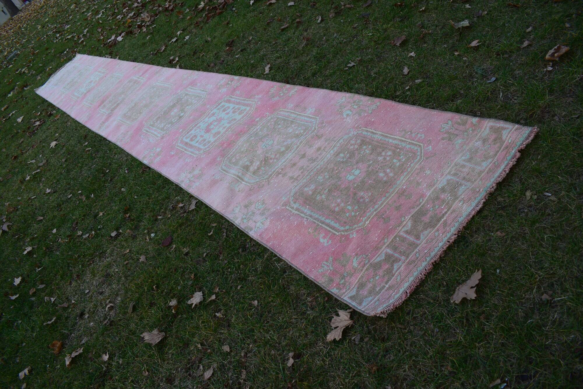 Vintage Turkish hallway rug 88x680 cm
