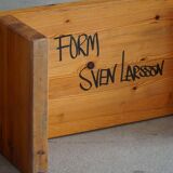 Square coffee table in solid pine in Swedish modern style by Sven Larsson, brutalism, 1970s.