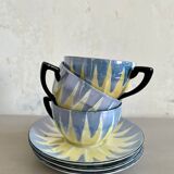 Art Deco coffee set in fine pearlescent porcelain 20s