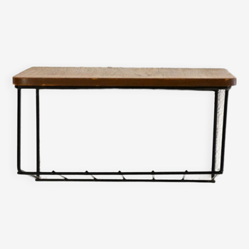 Swedish hanging nightstand in metal and teak