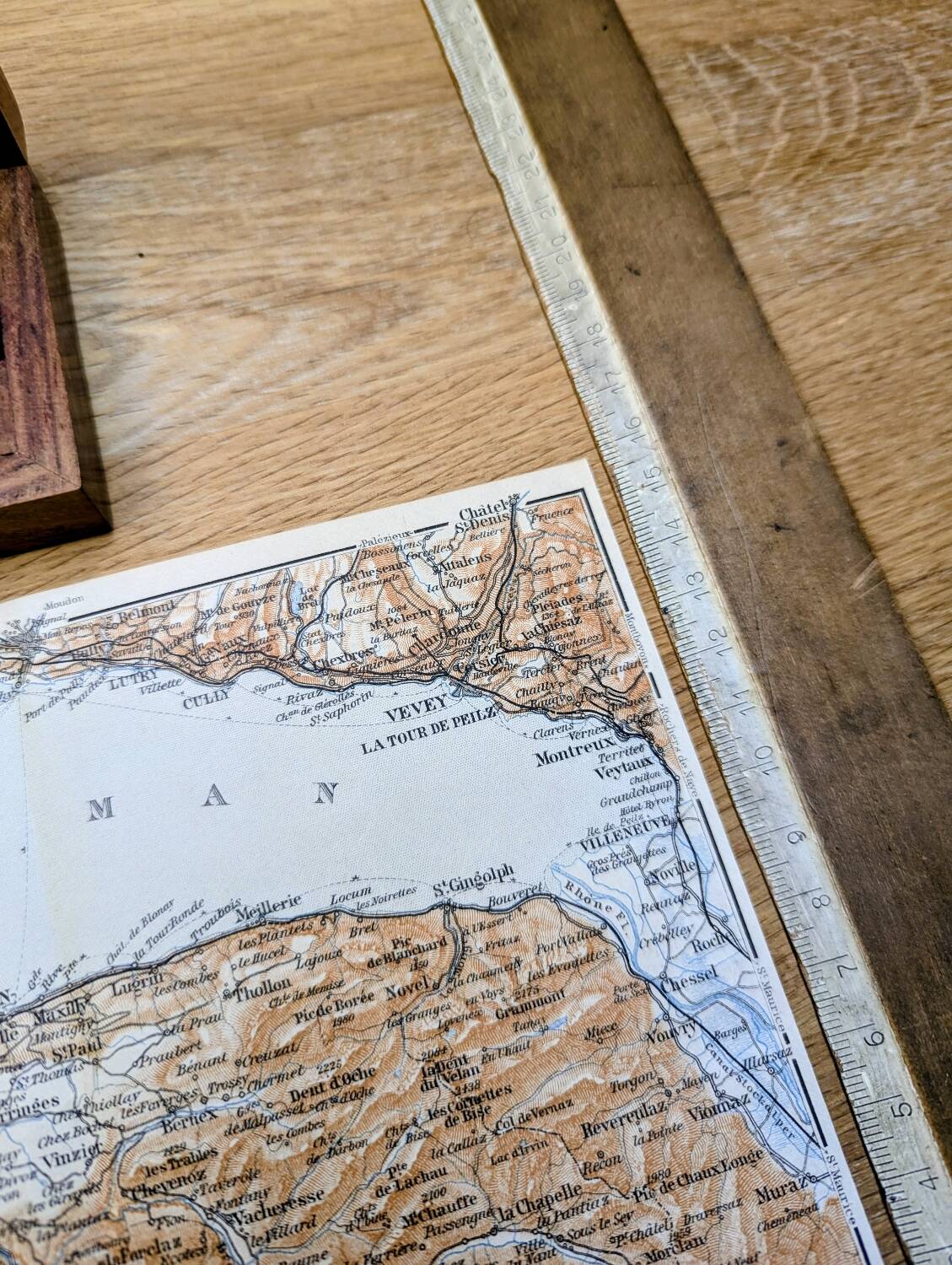Lake Geneva, old map, printed in 1906.