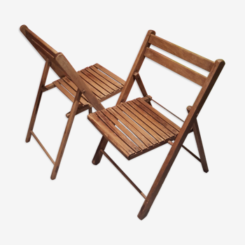 Série 2 chaises pliantes 1970