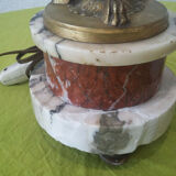 Pair of Athenian lamps in marble and bronze