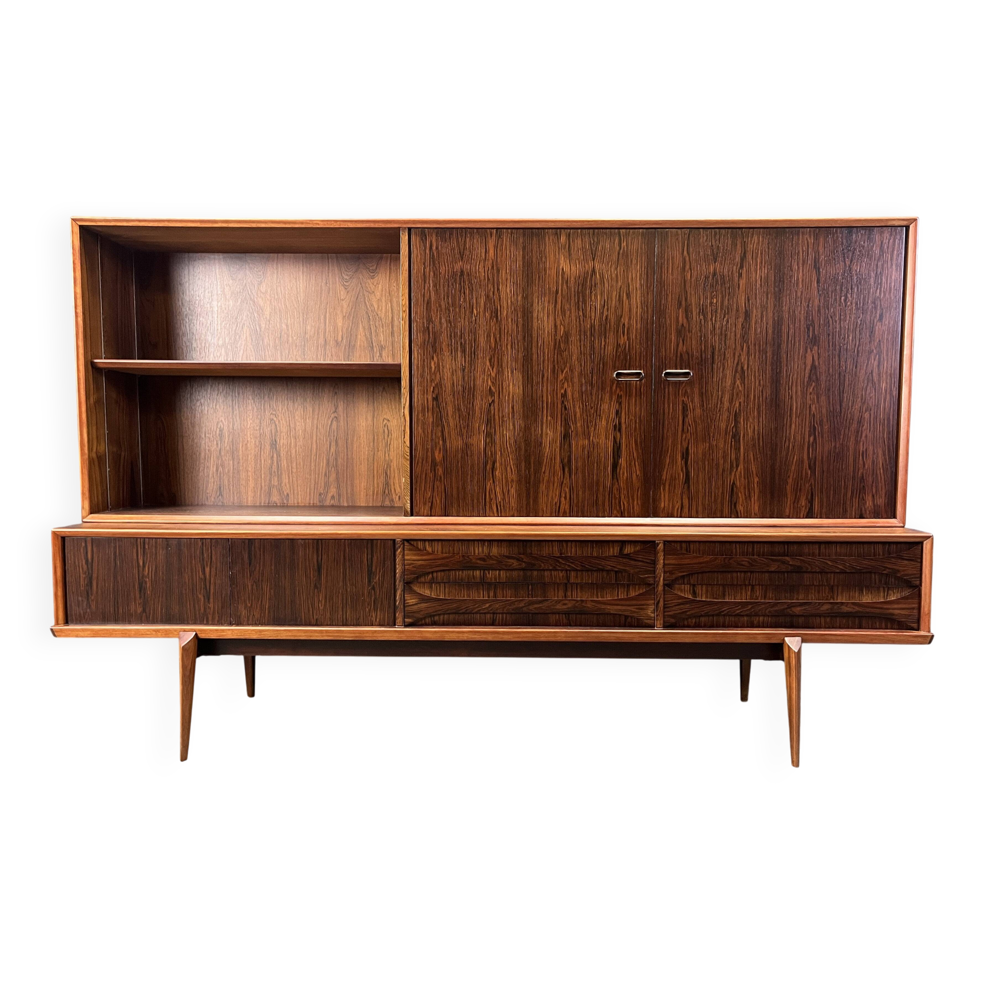 Oswald Vermaercke Paola rosewood highboard for V-Form Belgium 1959