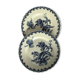 2 Flat plates Gien Chardons dark blue