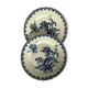 2 Flat plates Gien Chardons dark blue
