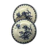 2 Flat plates Gien Chardons dark blue