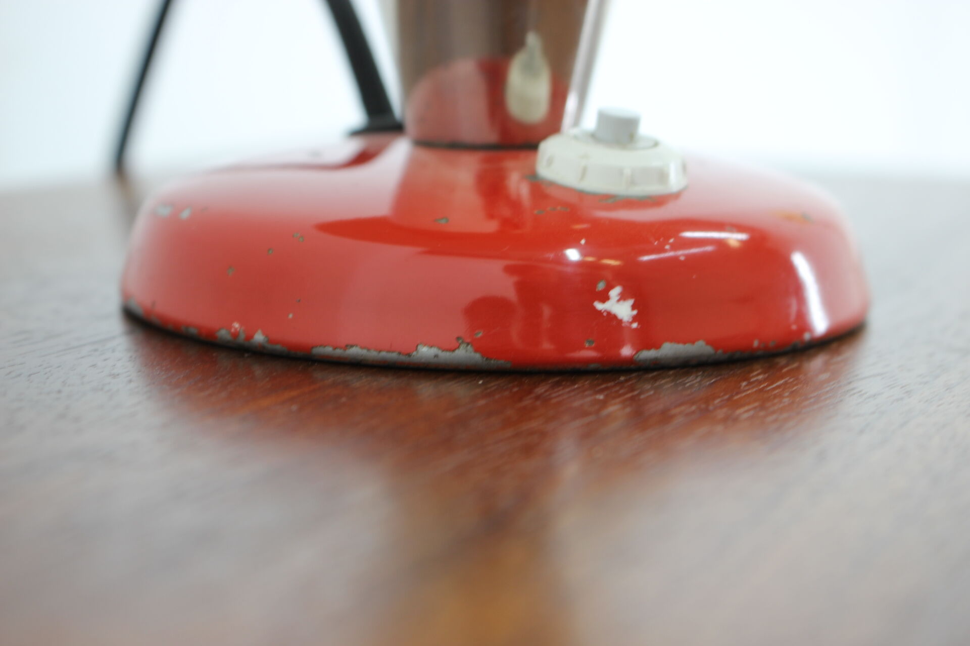 1930s Bauhaus Red Small Table Lamp, Czechoslovakia