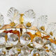 Vintage Murano glass chandelier, solid brass, Spain 1960s.