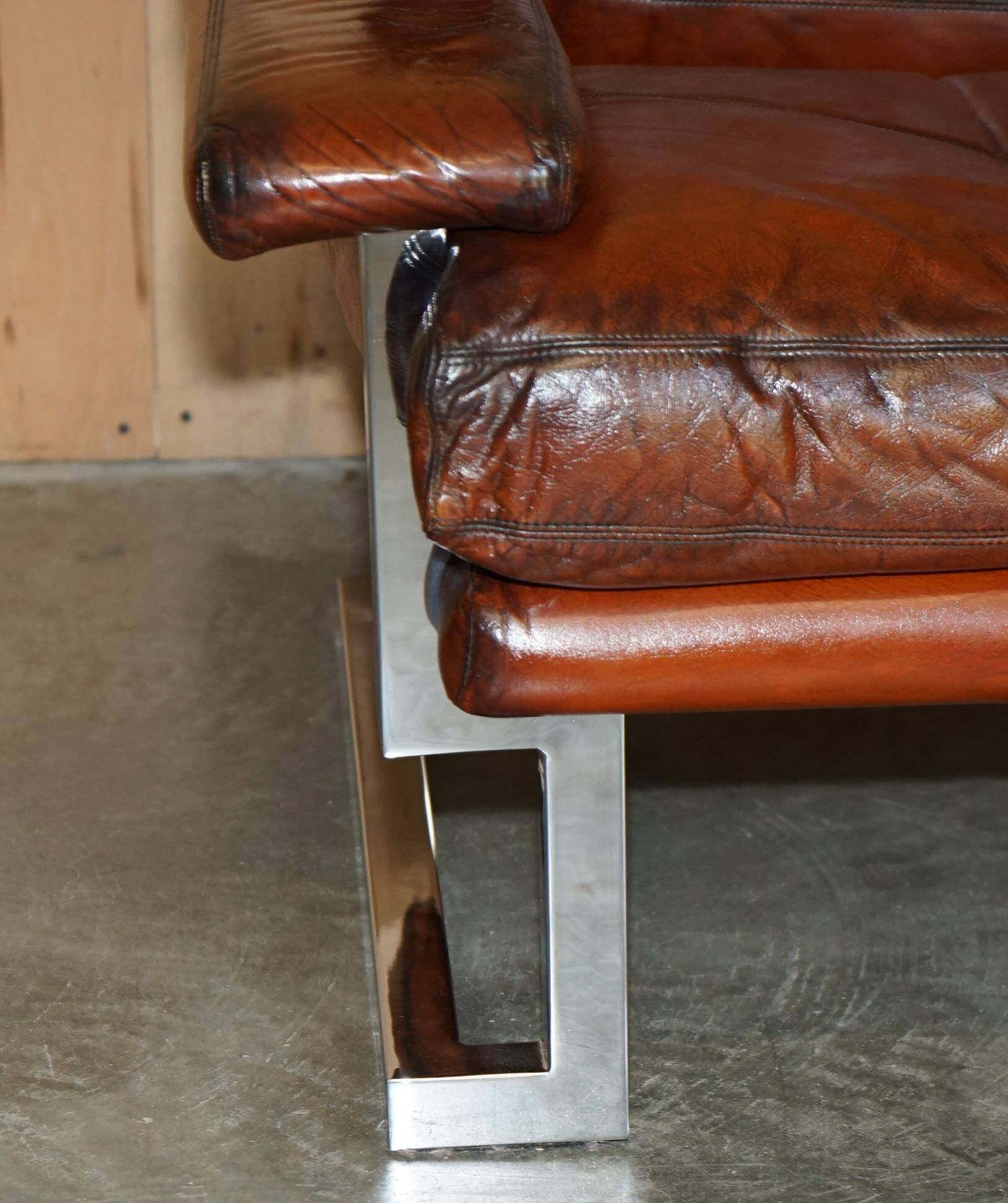 Restored suite Tim Bates for Pieff Mandarin leather chrome hardwood.