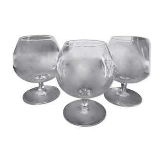 3 verres cognac cristal de daum