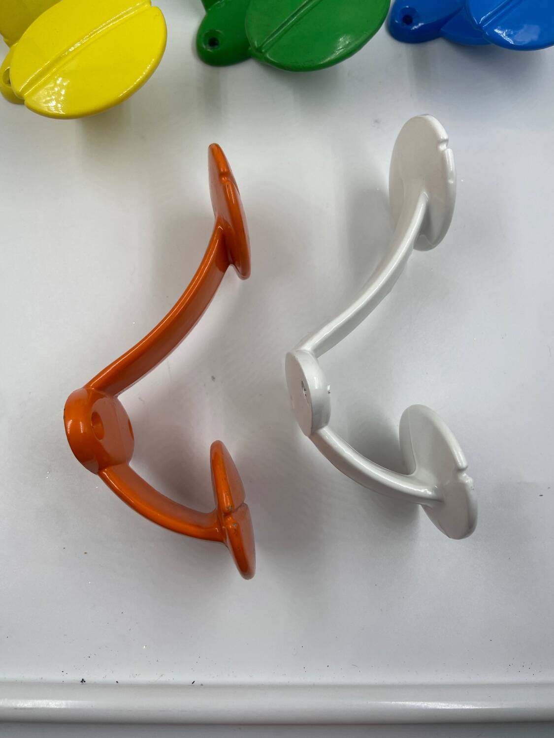 Multicolored double coat rack