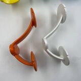 Multicolored double coat rack