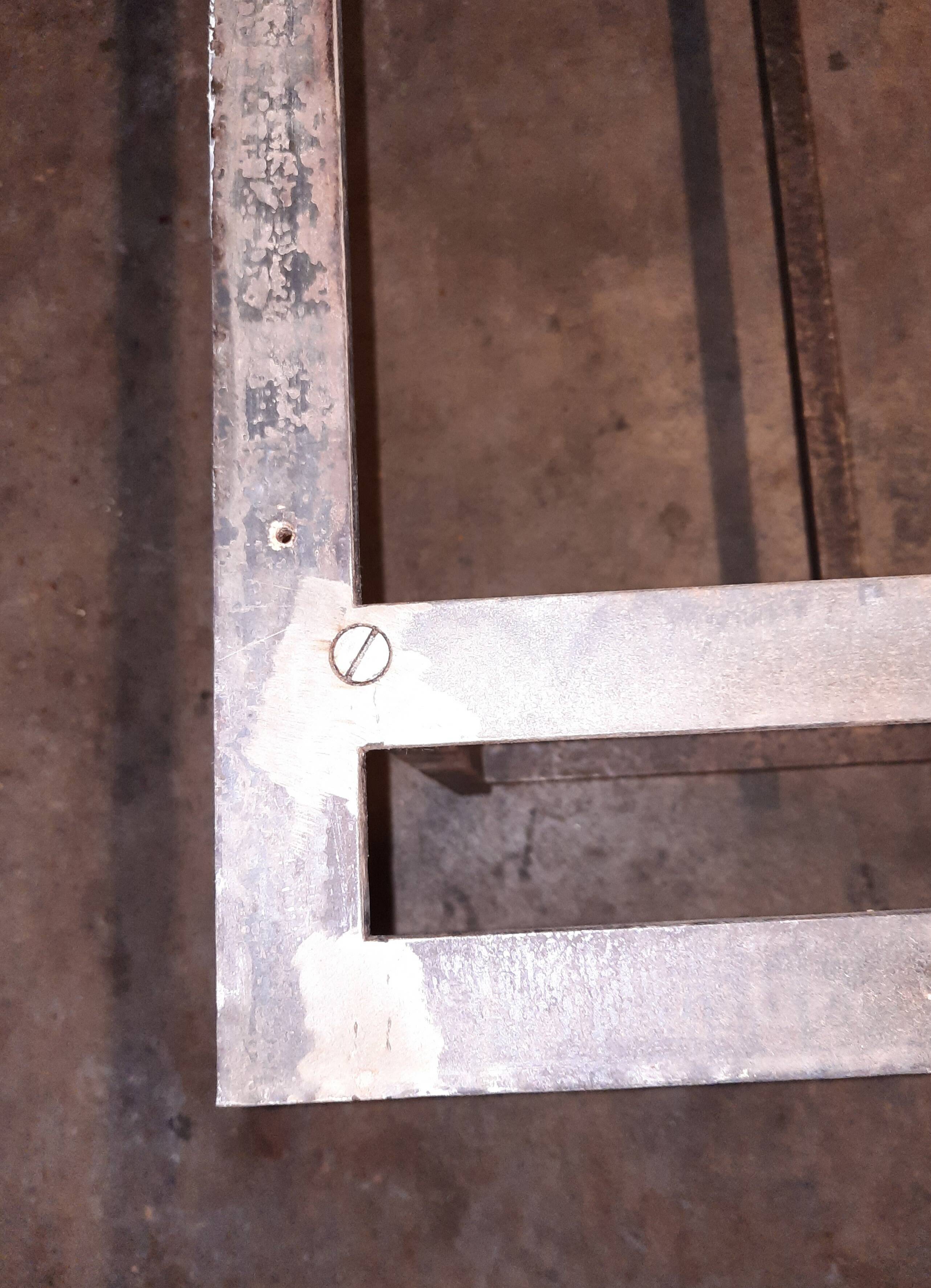 Rectangular steel and wood table
