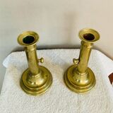 Pair of Louis Philippe candlesticks from the 19th century in solid brass