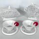 Ceramic Tea Set by Mas for Memphis Milano, 1980s, Set of 7