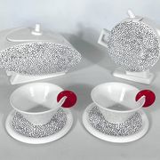 Ceramic Tea Set by Mas for Memphis Milano, 1980s, Set of 7