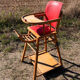 Chaise haute bébé, bois vintage