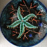 Round earthenware plate by Emile Rocher