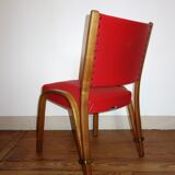 4 chairs "bow wood" by Hugues Steiner 50