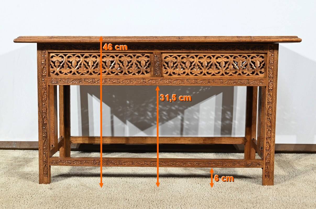Table Orientale Pliante en Bois Exotique – Début XXe