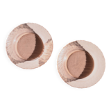 Set of two pink glass plates, Arcoroc France