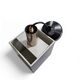 Petite suspension rectangulaire vintage Philips en métal noir / cube de design hollandais / modèle rare milieu du siècle moderne années 1970 avec diffuseur