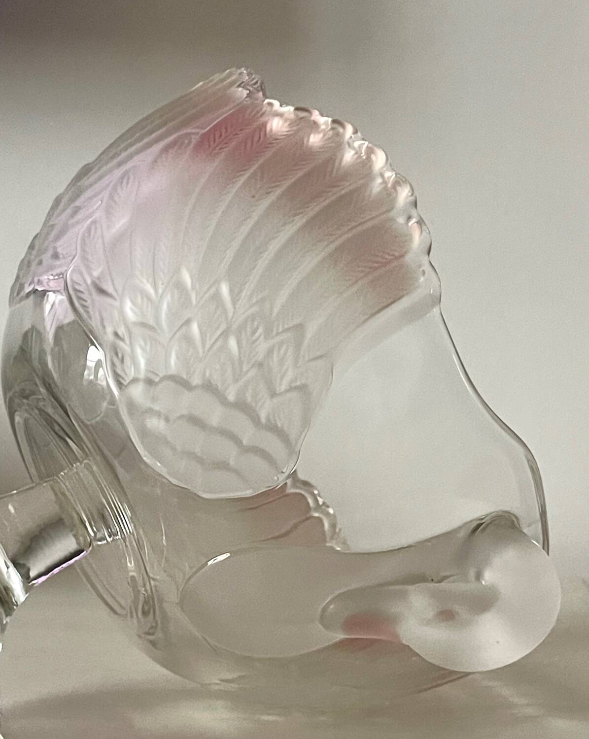 Moulded glass swan bowls